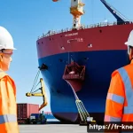 Home 20 세월호 참사 - A detailed scene showing a modern European port with strict maritime safety inspections underway: in...