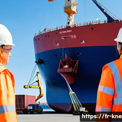 Home 32 세월호 참사 - A detailed scene showing a modern European port with strict maritime safety inspections underway: in...